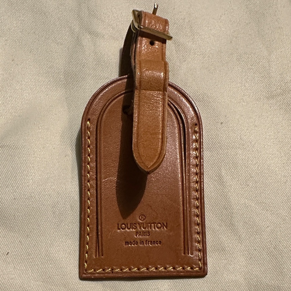 Louis Vuitton Tan Leather Luggage Tag